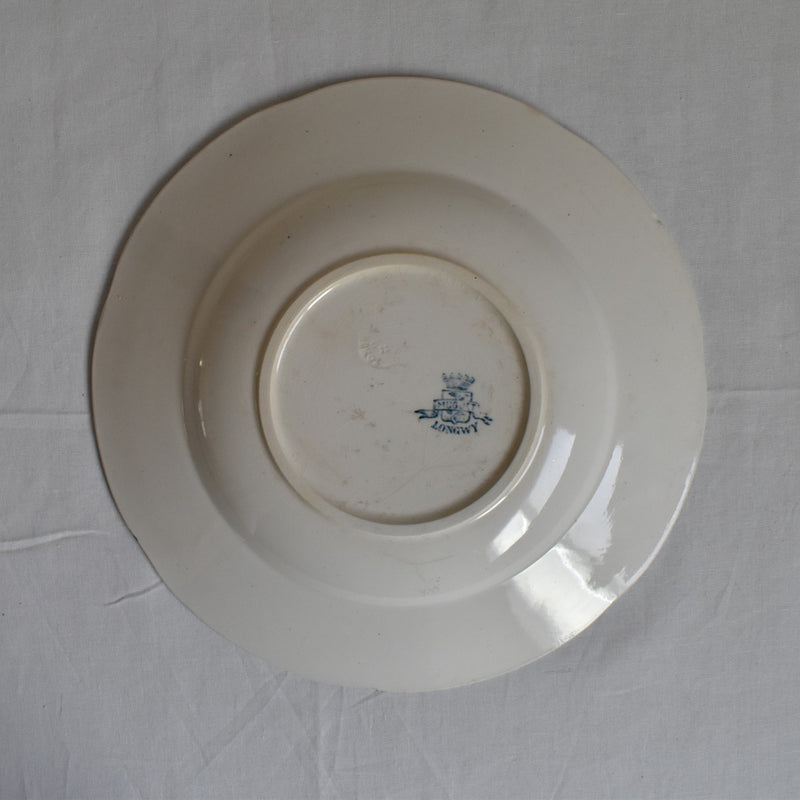 Antique Deep Plate, Longwy Muguet (Lily of the Valley) A