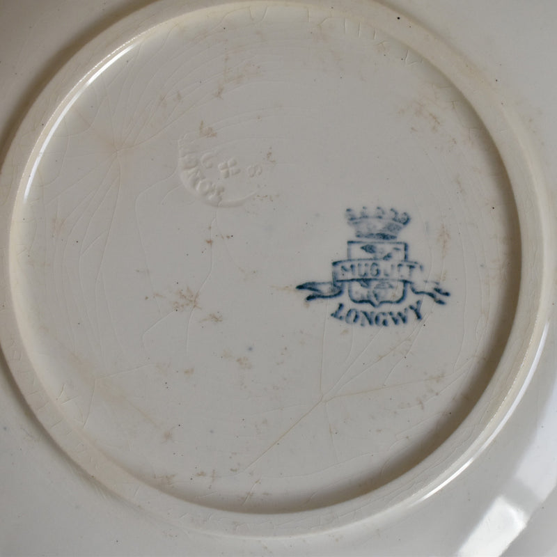 Antique Deep Plate, Longwy Muguet (Lily of the Valley) A