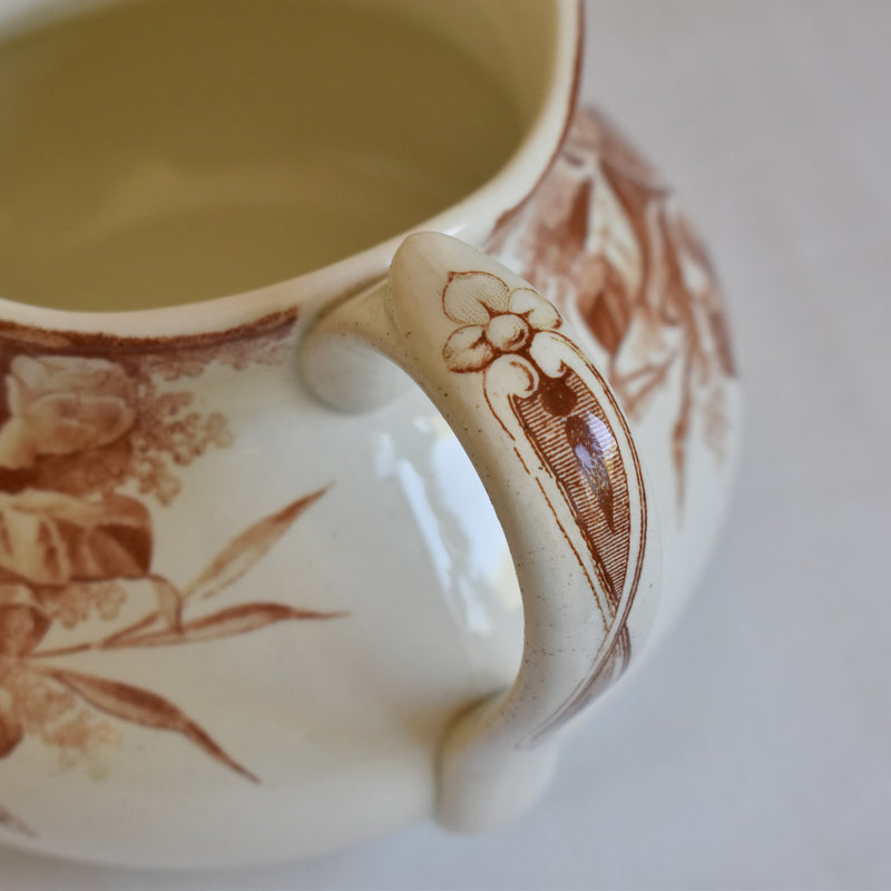 Antique Pitcher Creil et Montereau Camélia