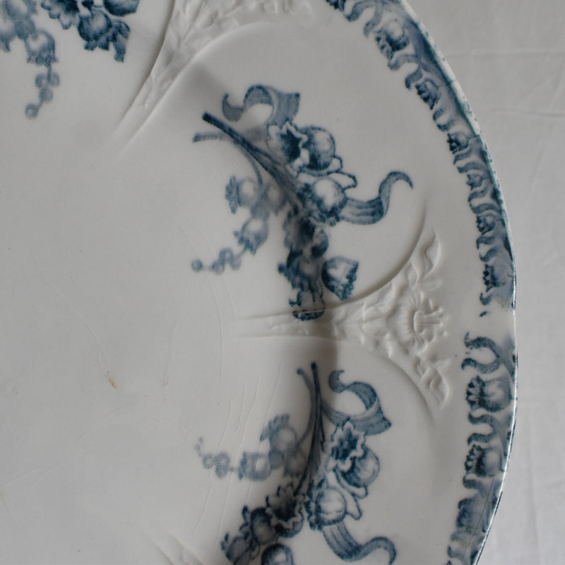 Antique Dessert Plate, Longwy Muguet (Lily of the Valley) E