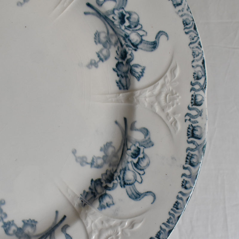 Antique Dessert Plate, Longwy Muguet (Lily of the Valley) E