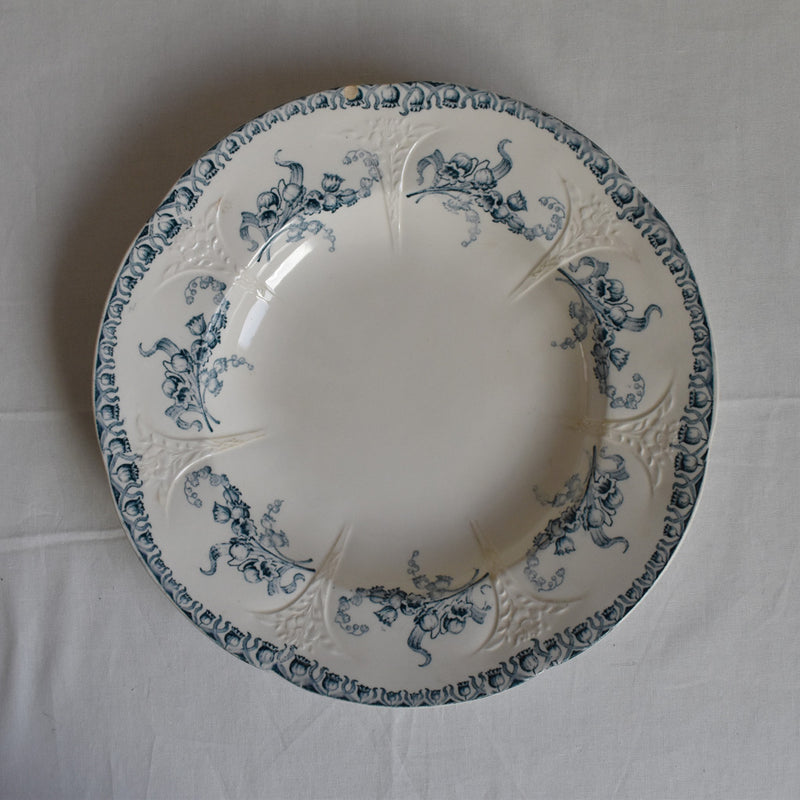 Antique Deep Dish - Longwy Muguet (Lily of the Valley) B