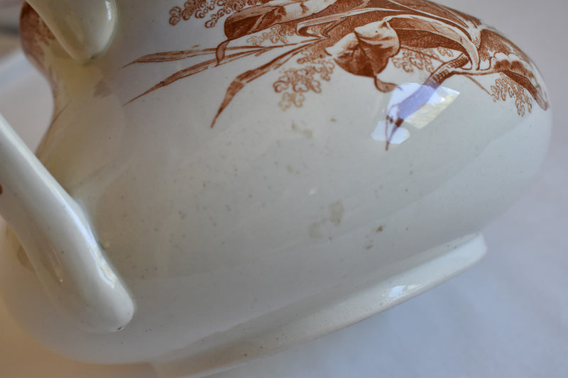 Antique Pitcher Creil et Montereau Camélia