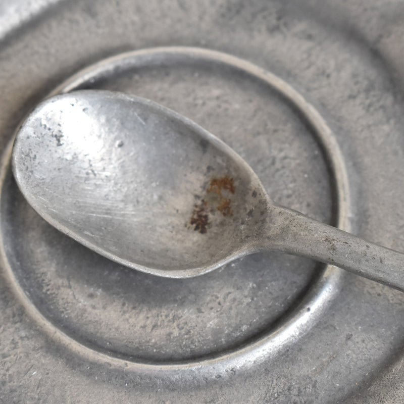 ヴィンテージピューター 小皿＆スプーン A