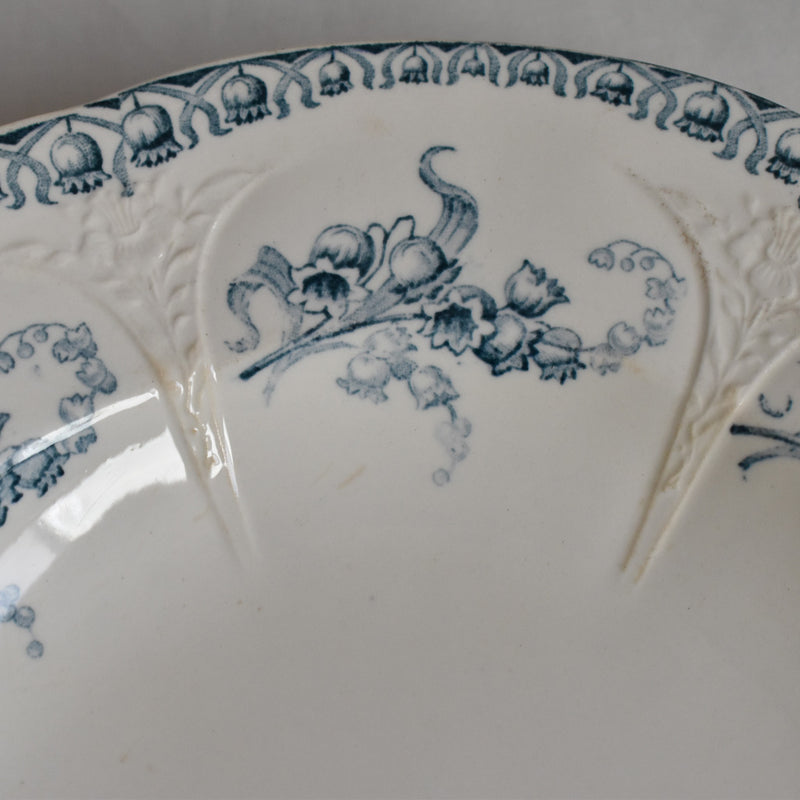 Antique Deep Dish - Longwy Muguet (Lily of the Valley) B