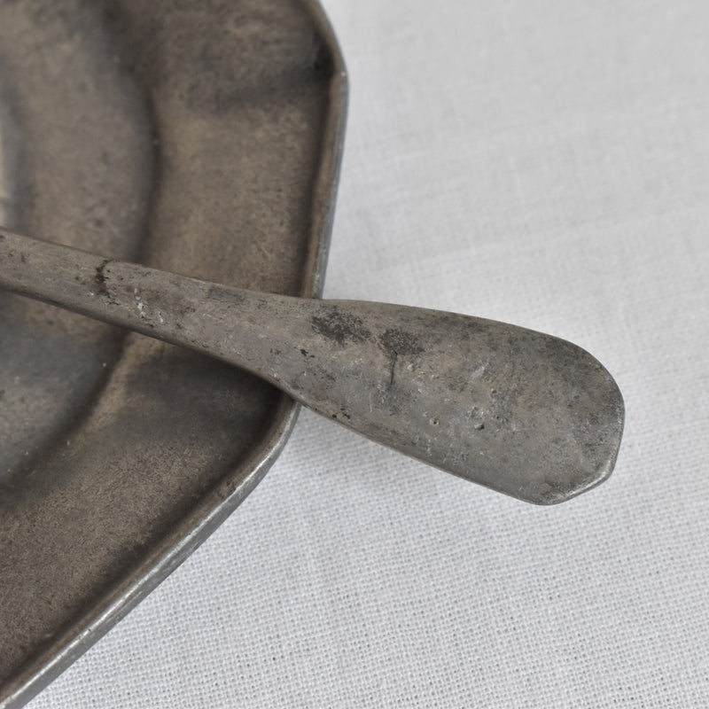 ヴィンテージピューター 小皿＆スプーン A