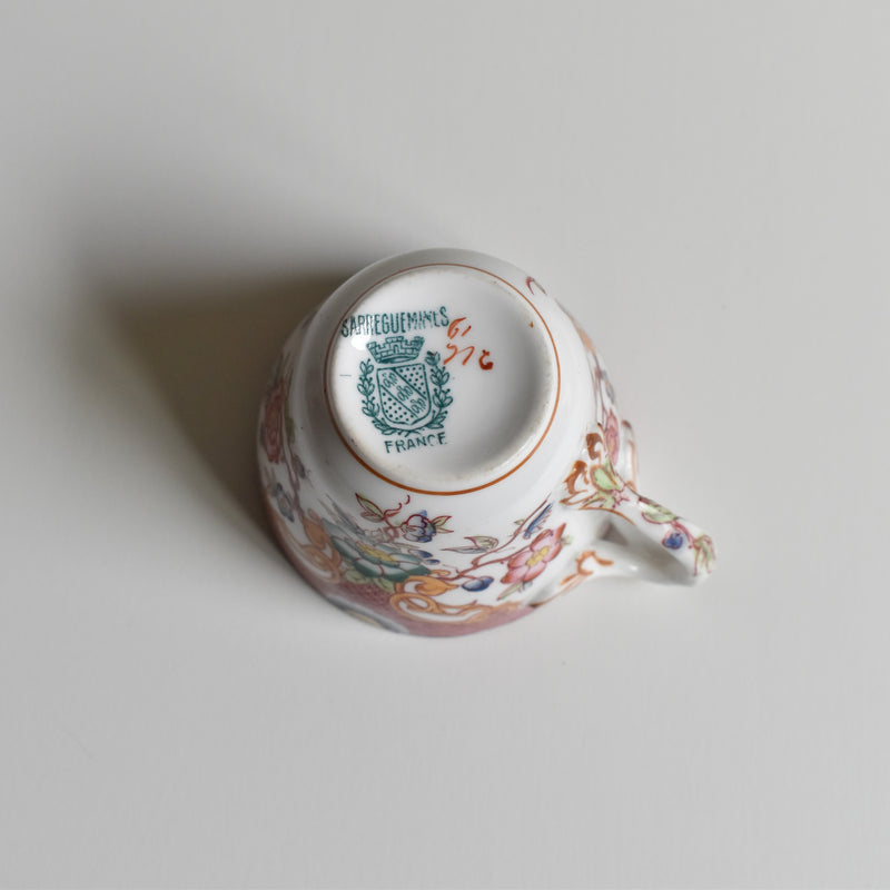 Antique Coffee Cup & Saucer, Sarreguemines Minton 216 D