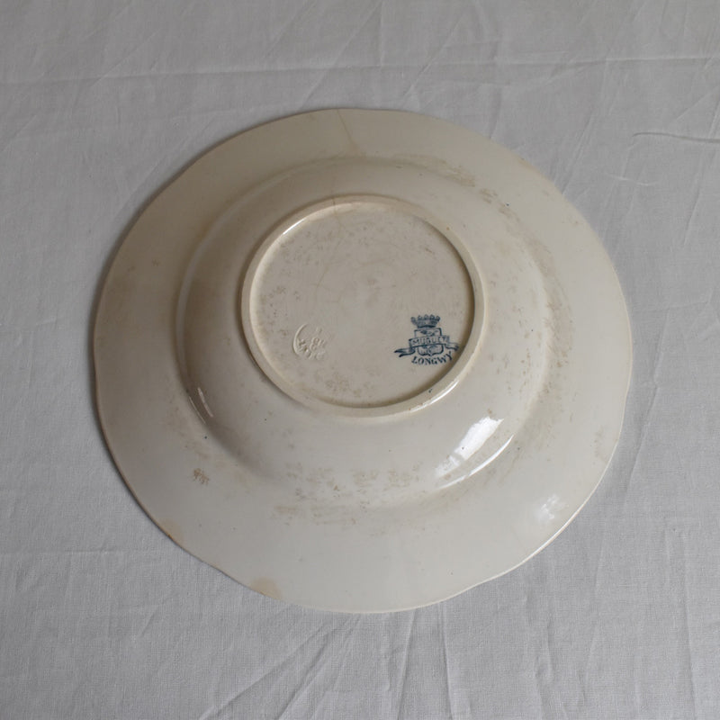 Antique Deep Plate, Longwy, Muguet (Lily of the Valley) D