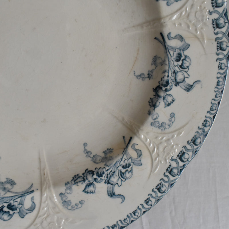 Antique Deep Plate, Longwy, Muguet (Lily of the Valley) D