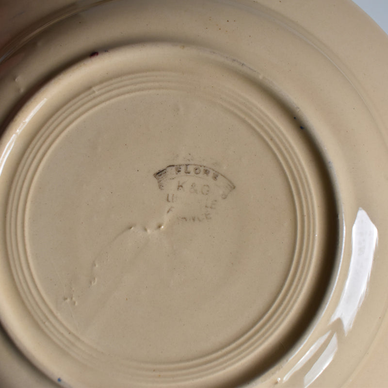 Antique Deep Plate, K&G Luneville, Flore A