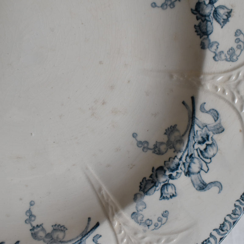 Antique Deep Plate, Longwy, Muguet (Lily of the Valley) D