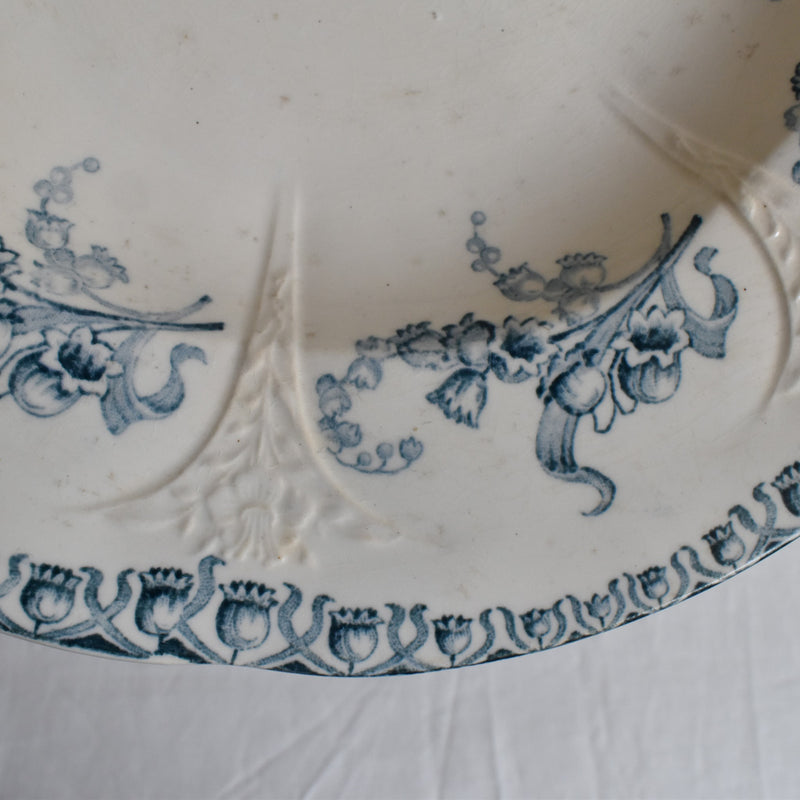 Antique Deep Plate, Longwy, Muguet (Lily of the Valley) D