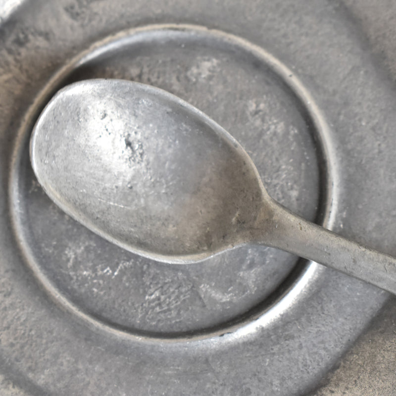 ヴィンテージピューター 小皿＆スプーン B