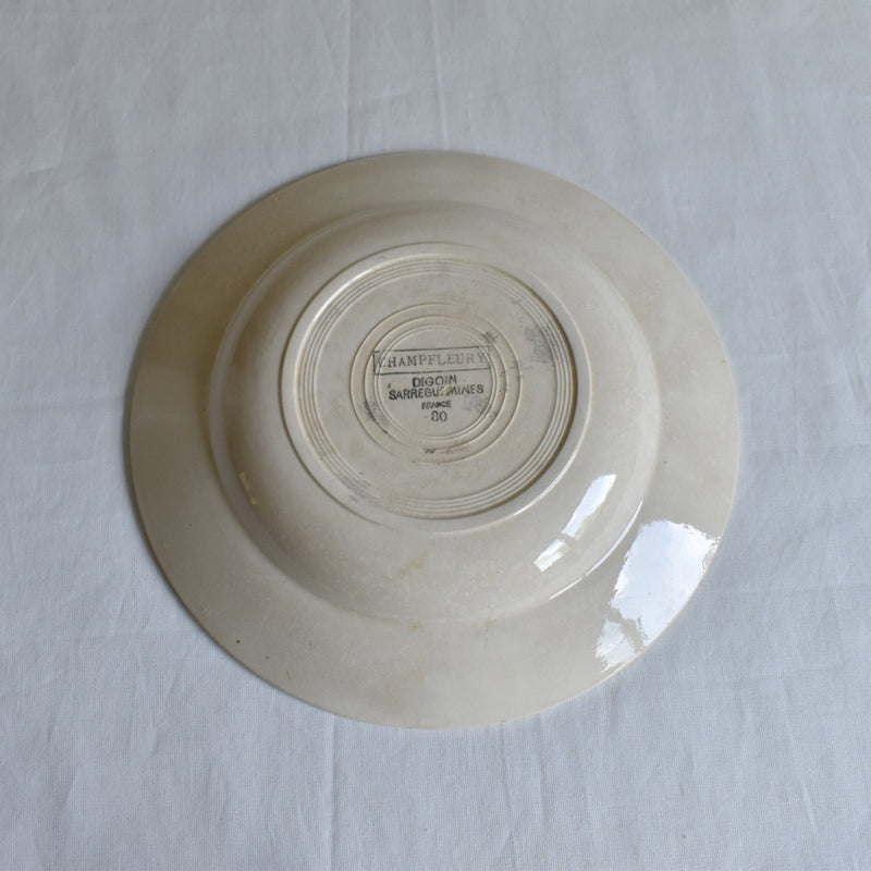 Vintage deep plate Digoin & Sarreguemines Champfleury