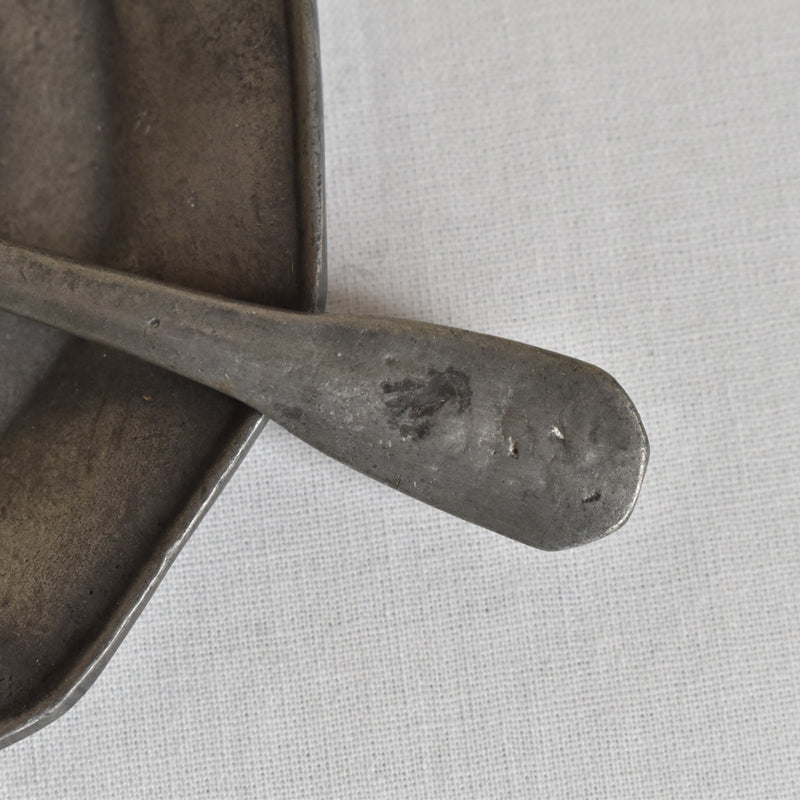 ヴィンテージピューター 小皿＆スプーン B