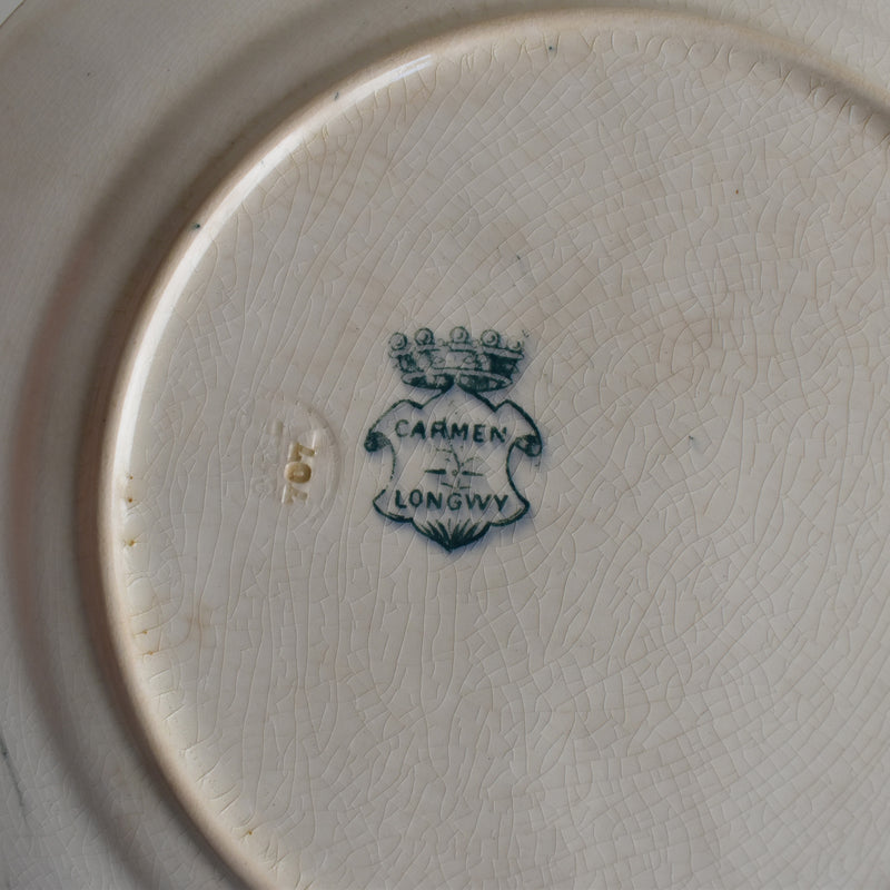 Antique Plate Longwy Carmen A