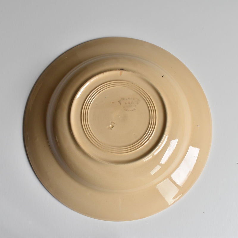 Antique deep plate, K&G Lunéville Flore B