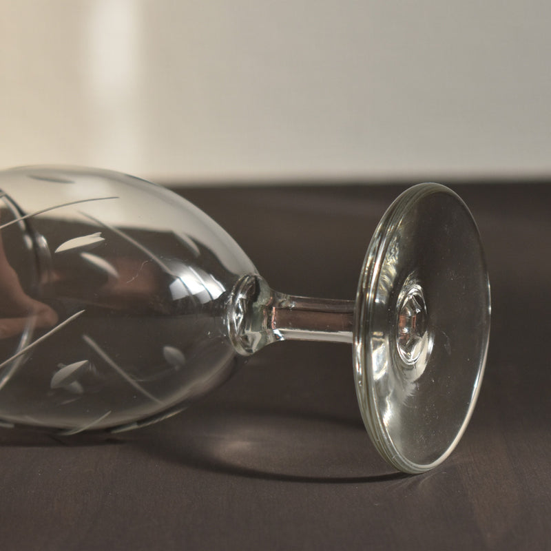 Vintage glass, stemmed, A