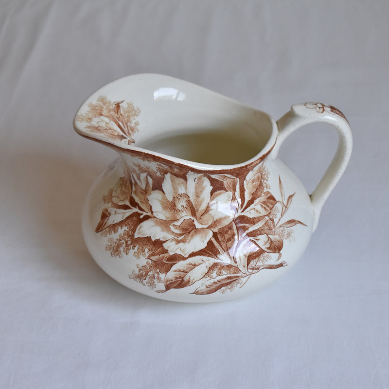 Antique Pitcher Creil et Montereau Camélia