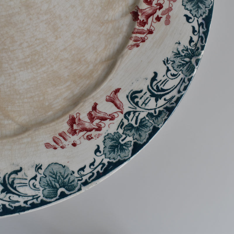 Antique Plate Longwy Carmen A