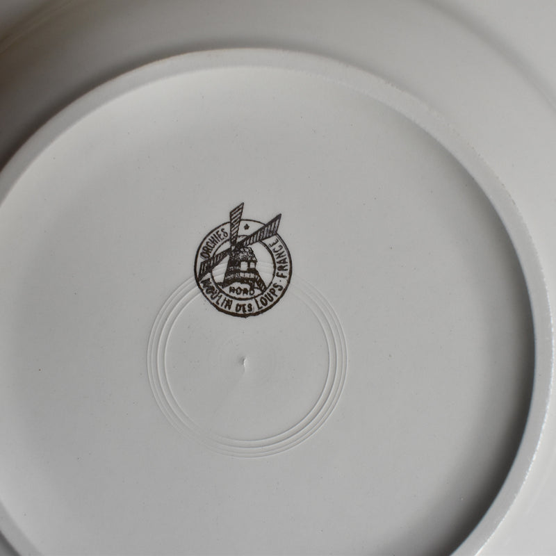 Vintage Deep Plate, Moulin des Loups, Jaune, B