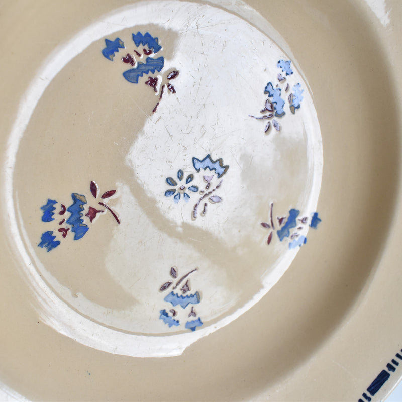 Antique deep plate, K&G Lunéville Flore B