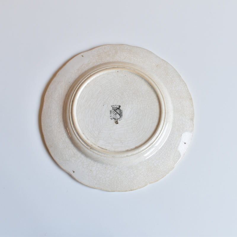 Antique Decorative Plate Sarreguemines Le Ruisseau