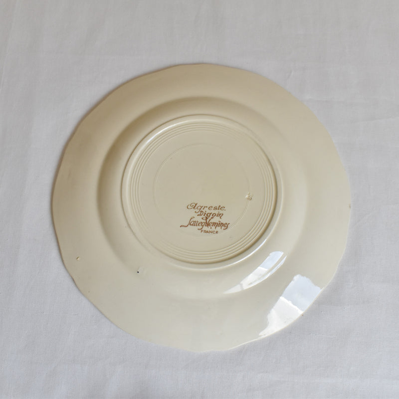Vintage Plate 23cm (large flowers) Digoin & Sarreguemines Agreste A