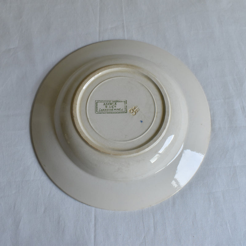 Antique Deep Plate U&C Sarreguemines Arcole