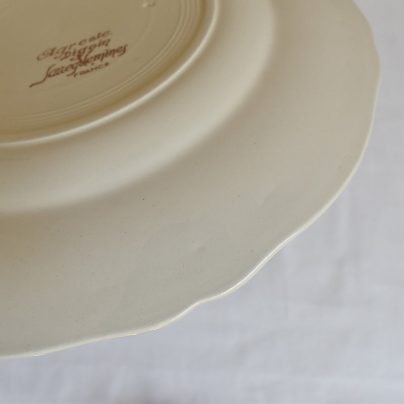 Vintage Plate 23cm (large flowers) Digoin & Sarreguemines Agreste A