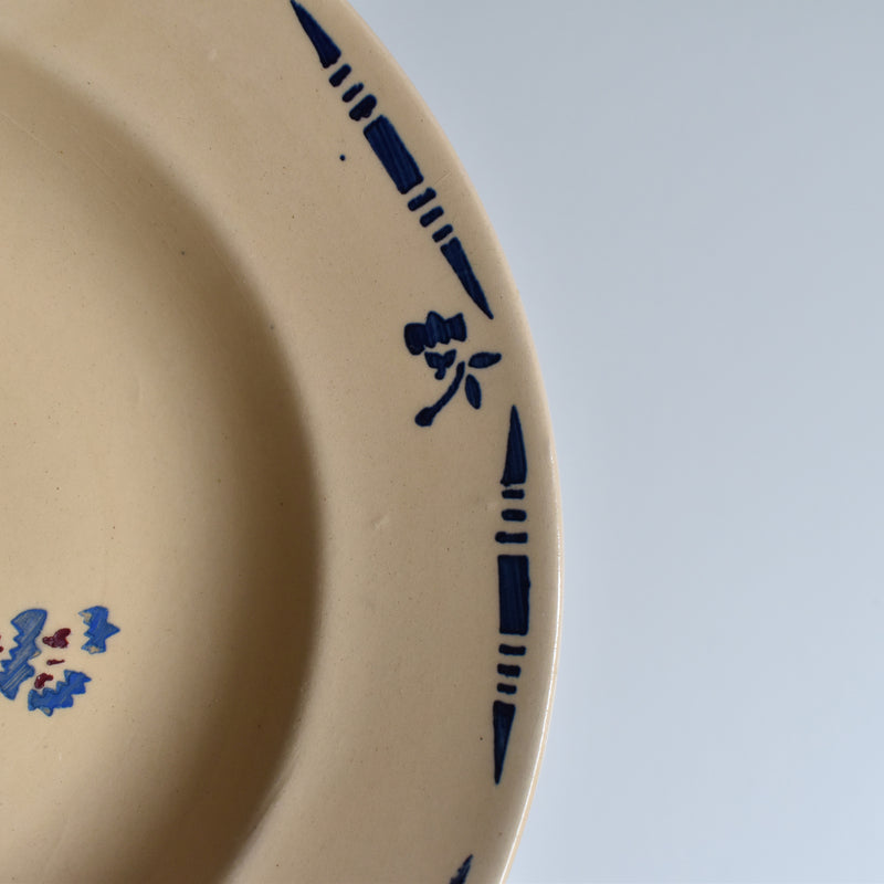 Antique deep plate, K&G Lunéville Flore B
