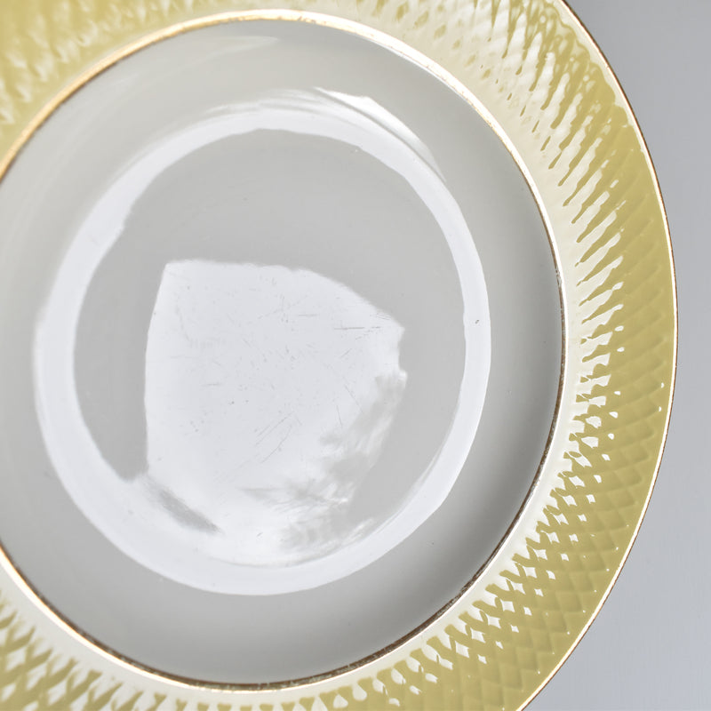 Vintage Deep Plate, Moulin des Loups, Jaune, B