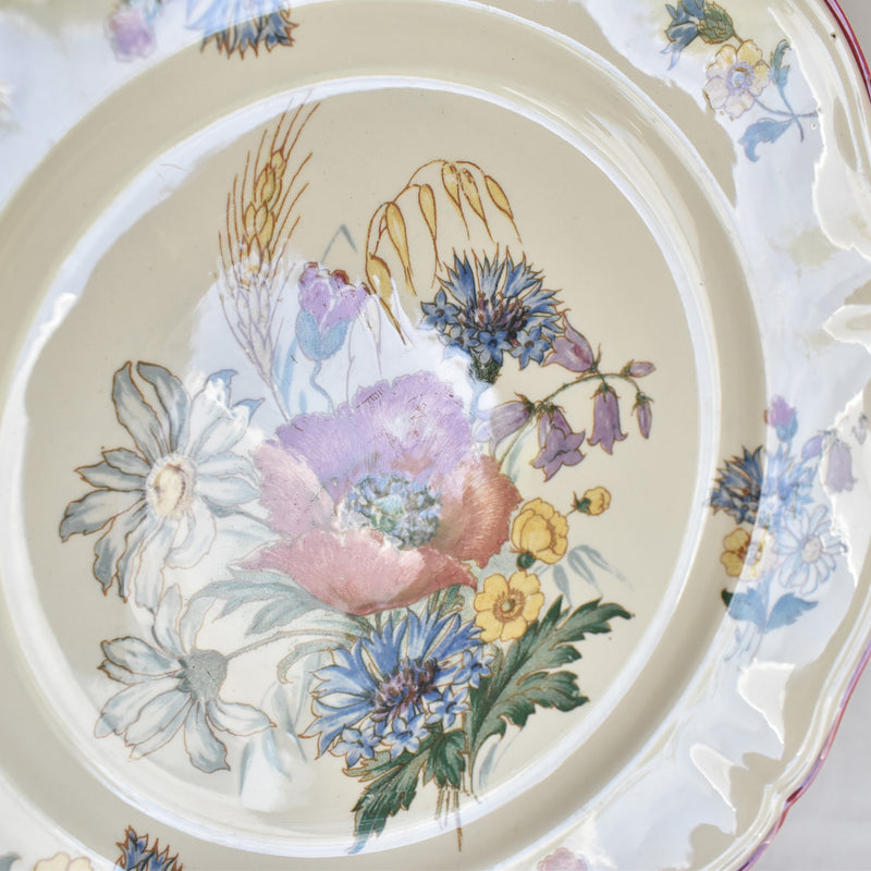 Vintage Plate 23cm (large flowers) Digoin & Sarreguemines Agreste A