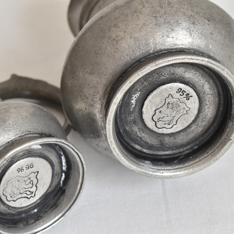 ヴィンテージピューター 計量カップ 2点セット