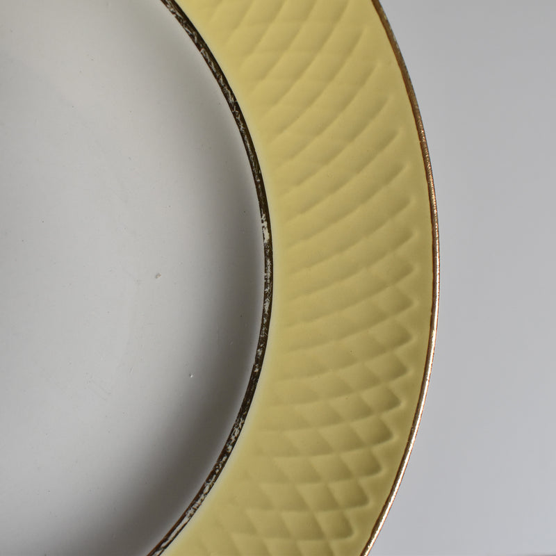 Vintage Deep Plate, Moulin des Loups, Jaune, B