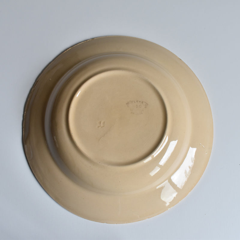 Antique Deep Plate K&G Lunéville Flore C
