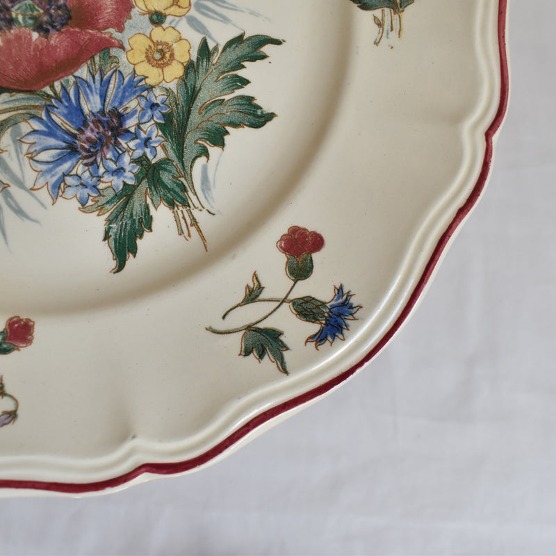 Vintage Plate 23cm (large flowers) Digoin & Sarreguemines Agreste A