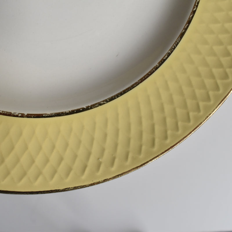 Vintage Deep Plate, Moulin des Loups, Jaune, B