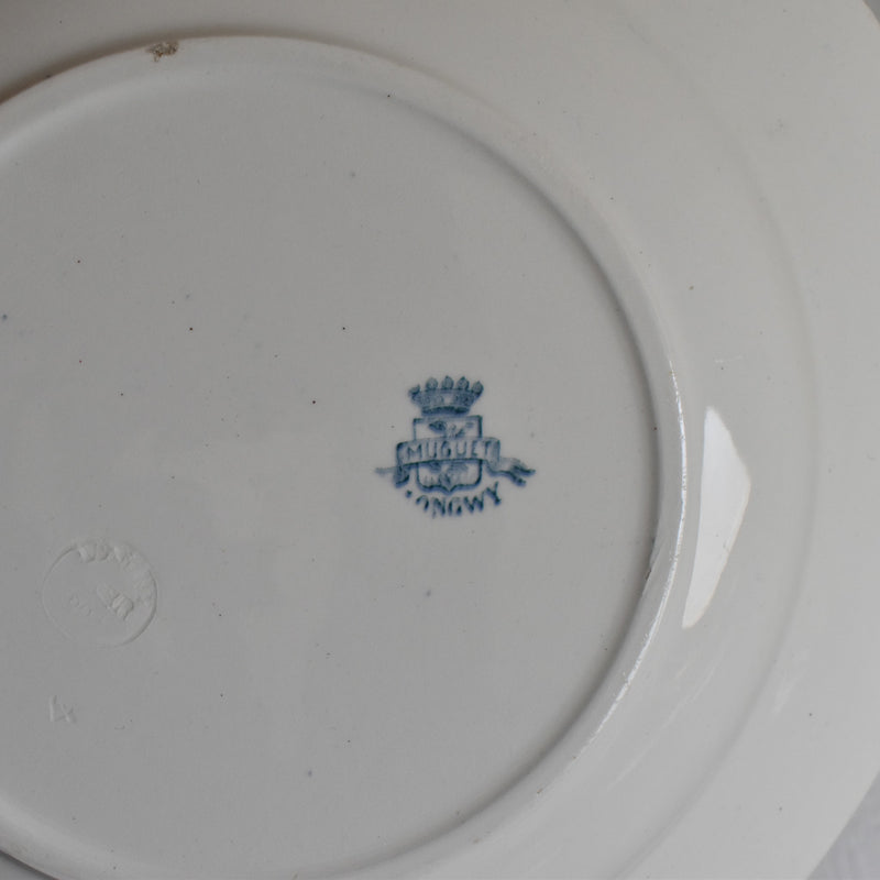 Antique Round Deep Plate, Longwy Muguet (Lily of the Valley)