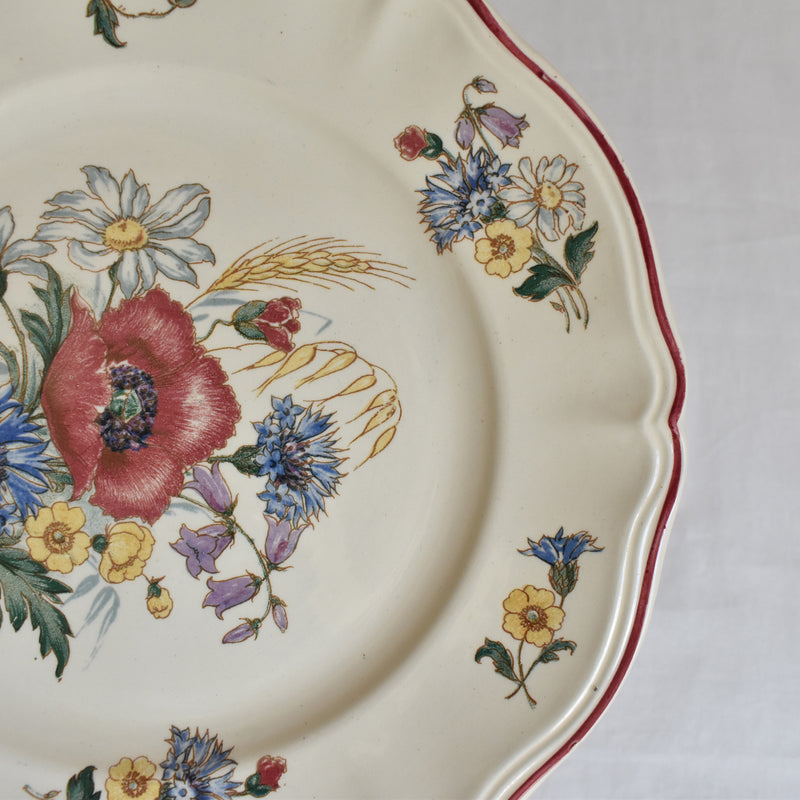 Vintage Plate 23cm (large flowers) Digoin & Sarreguemines Agreste A
