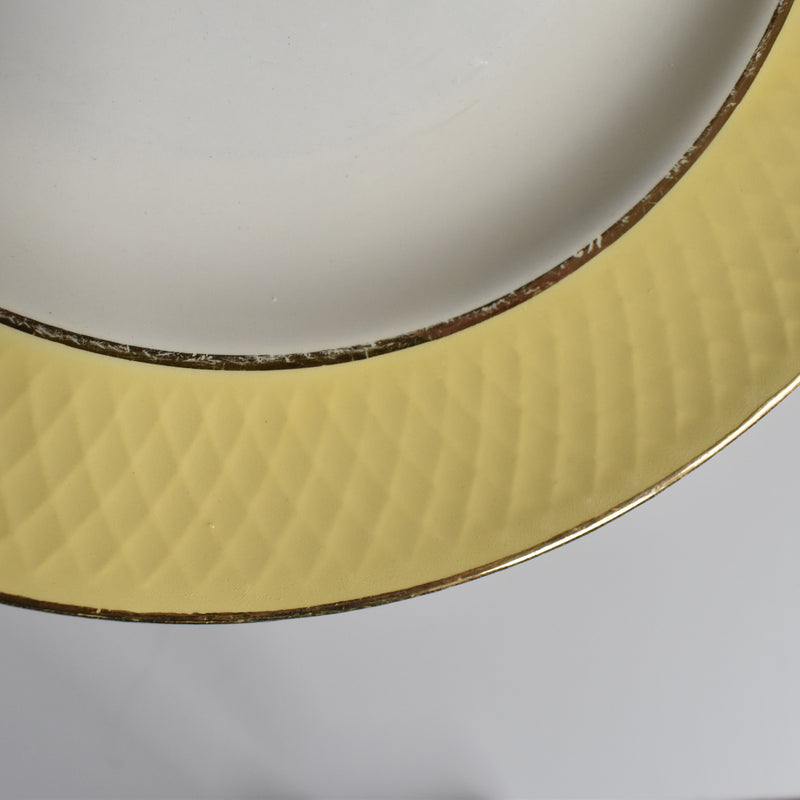 Vintage Deep Plate, Moulin des Loups, Jaune, B