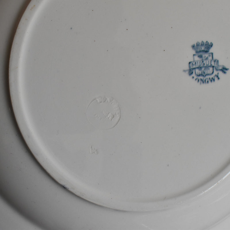 Antique Round Deep Plate, Longwy Muguet (Lily of the Valley)