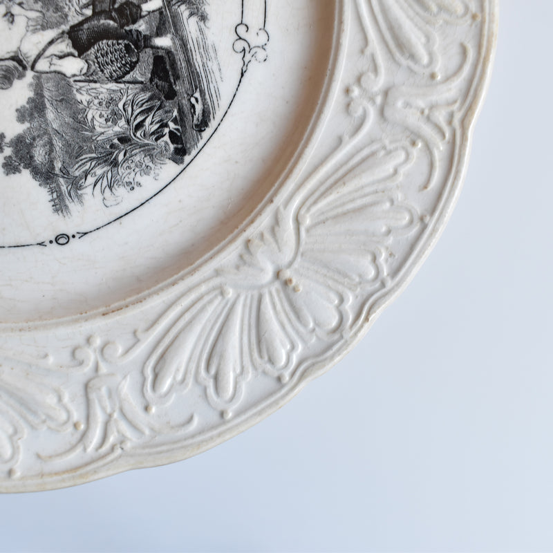 Antique Decorative Plate Sarreguemines Le Ruisseau