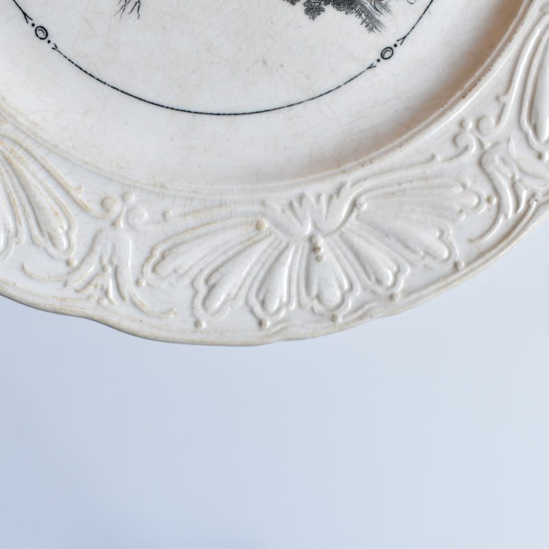 Antique Decorative Plate Sarreguemines Le Ruisseau