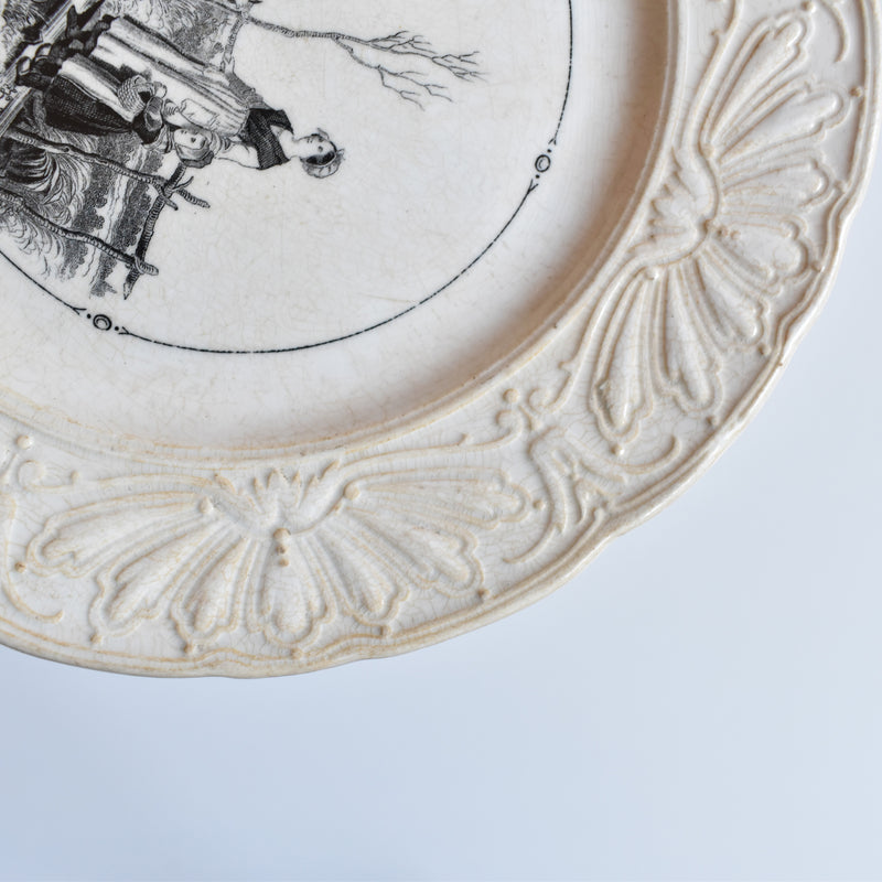 Antique Decorative Plate Sarreguemines Le Ruisseau