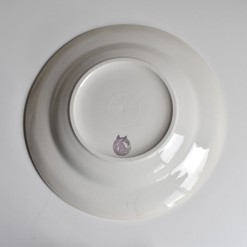 Vintage deep plate, Moulins des Loups, Jaune C