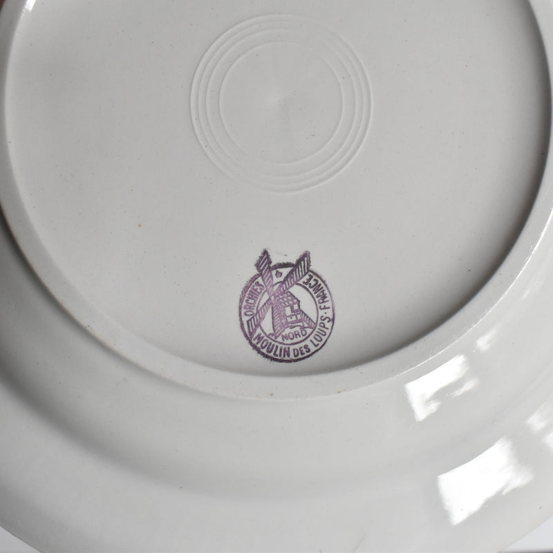 Vintage deep plate, Moulins des Loups, Jaune C