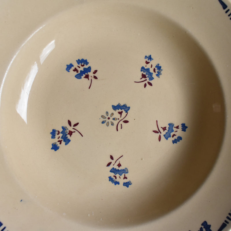 Antique Deep Plate K&G Lunéville Flore C