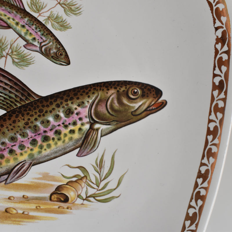 Vintage plate, Longchamp, Poisson Truite Arc-en-ciel (Rainbow Trout)