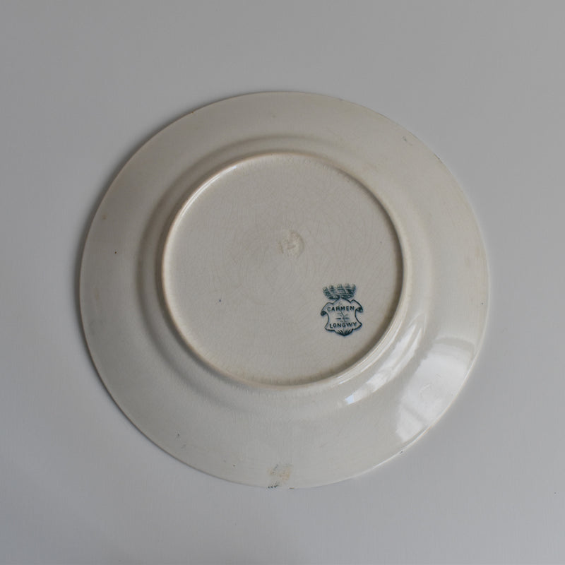 Antique Plate Longwy Carmen C